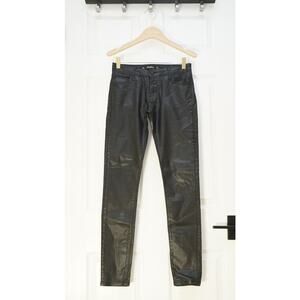 Zara Premium Denimwear Collection - Slim Fit Faux Leather Pants in Black / US 4
